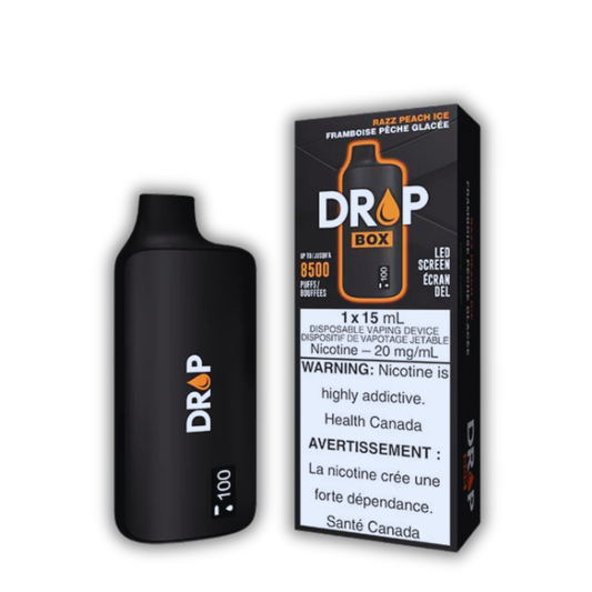 Vape 8500 Puffs | Drop Box - Razz Peach Ice Chapa Tu Vape