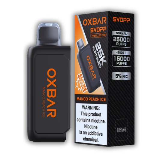 Repuesto Oxbar Svopp - Mango Peach Ice (25000 Puffs) Chapa Tu Vape